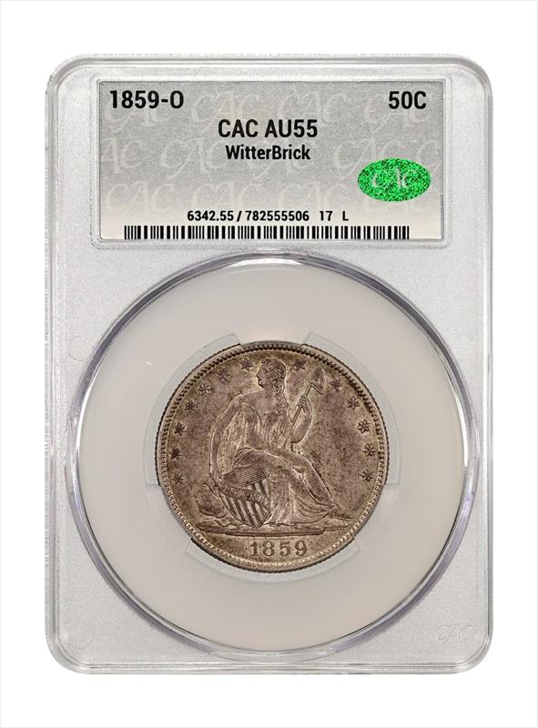 1859-O 50c CACG AU-55 WitterBrick