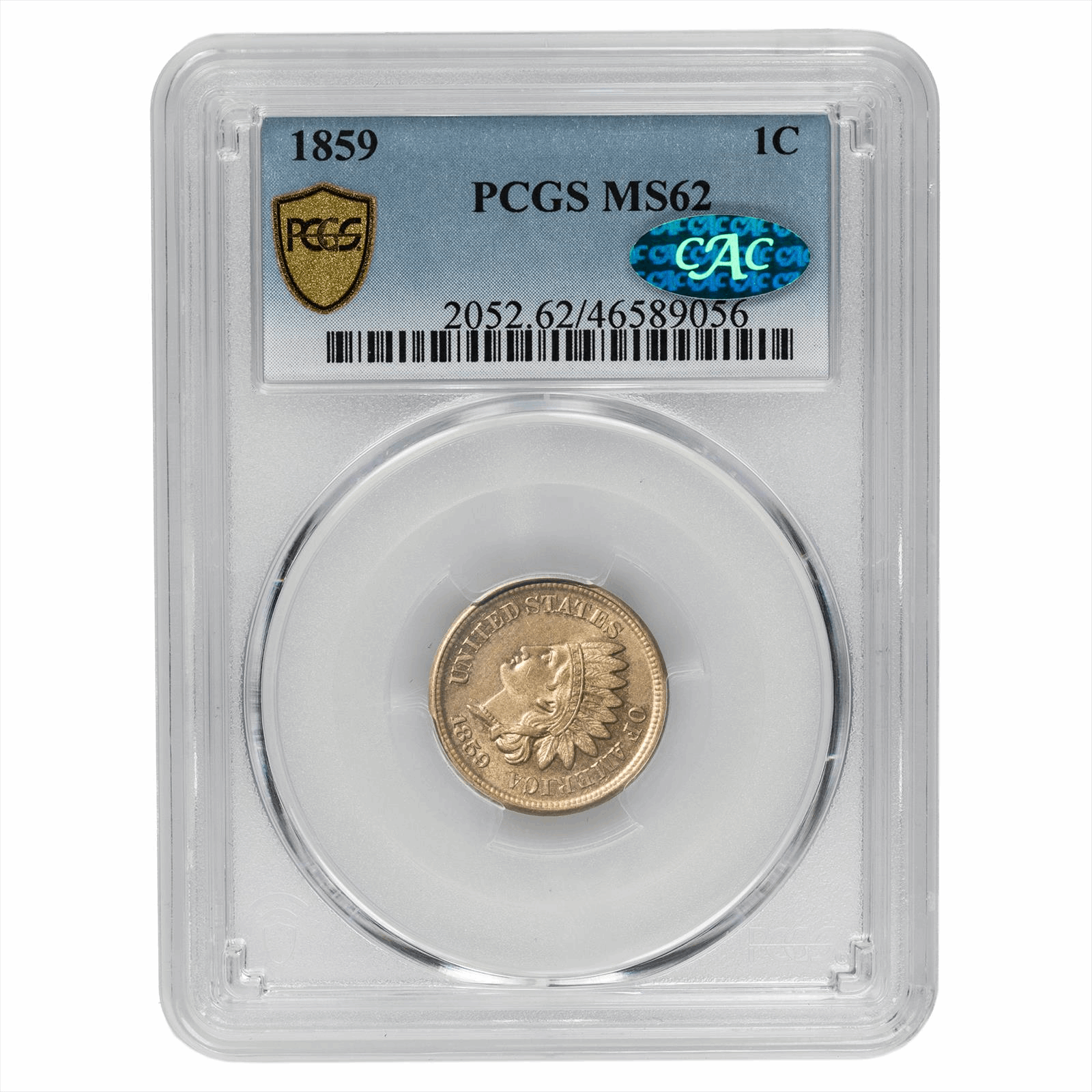 1859 Indian Head Small Cent 1C PCGS MS 62 CAC