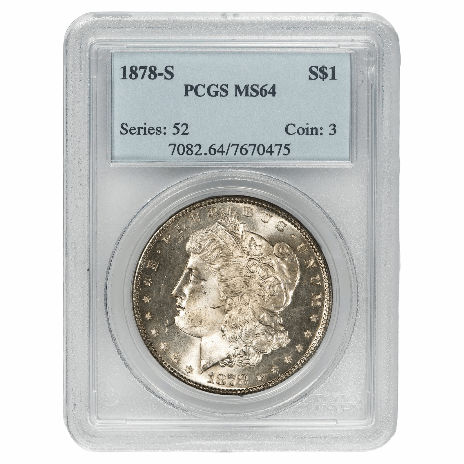 1878-S Morgan Silver Dollar $1 PCGS MS 64