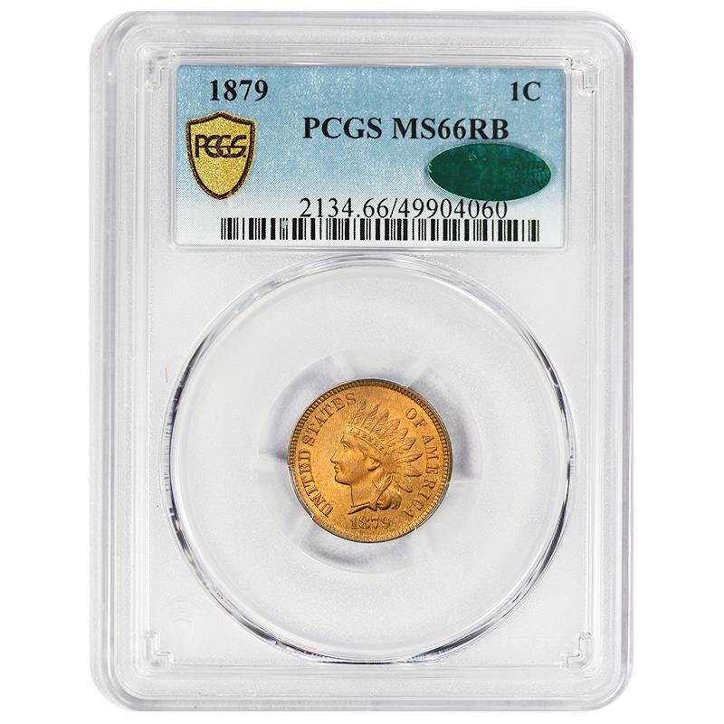 1879 Indian Head Cent 1C, PCGS  MS66RB CAC Certified