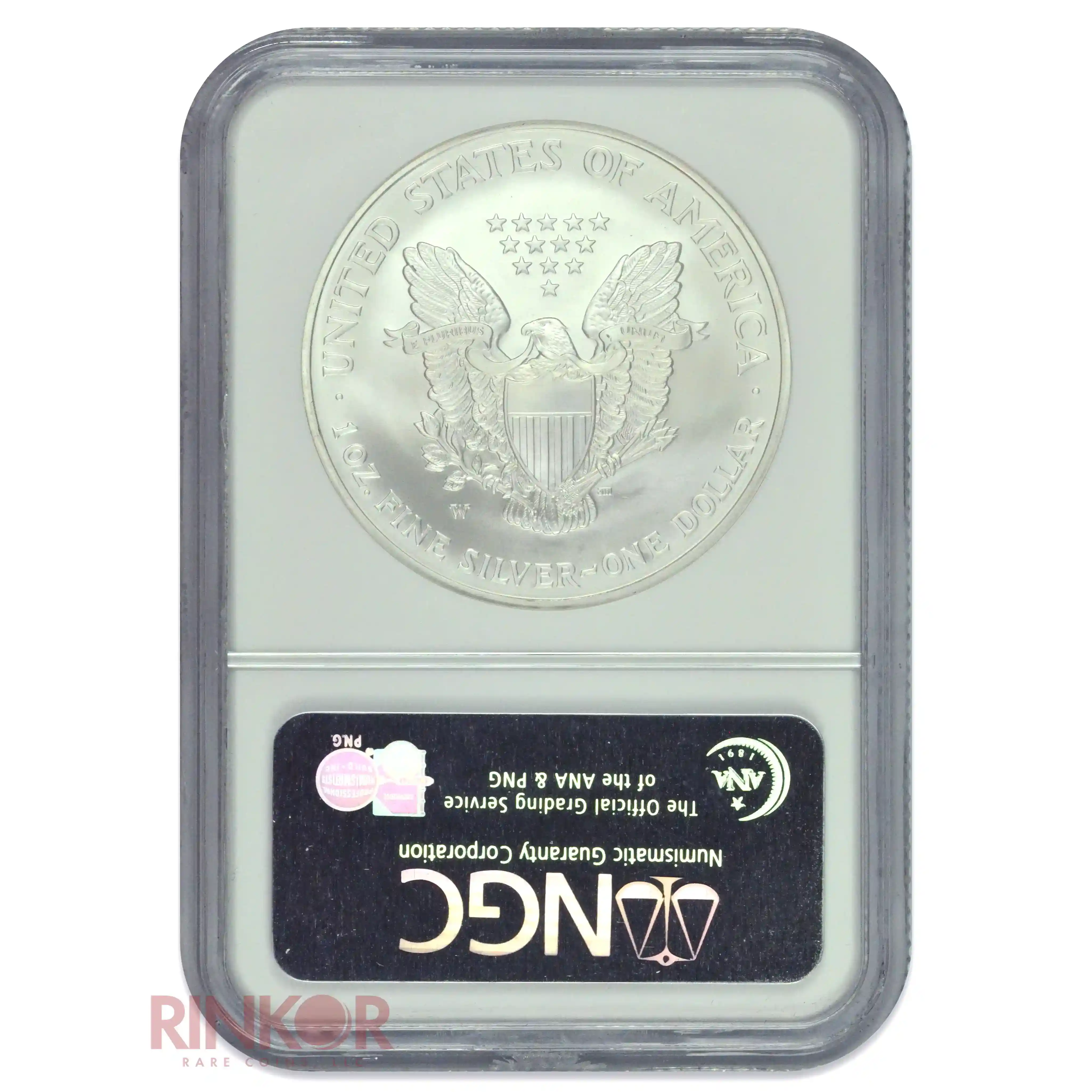 2008-W Burnished Silver Eagle Reverse of 2007 $1 NGC MS 69