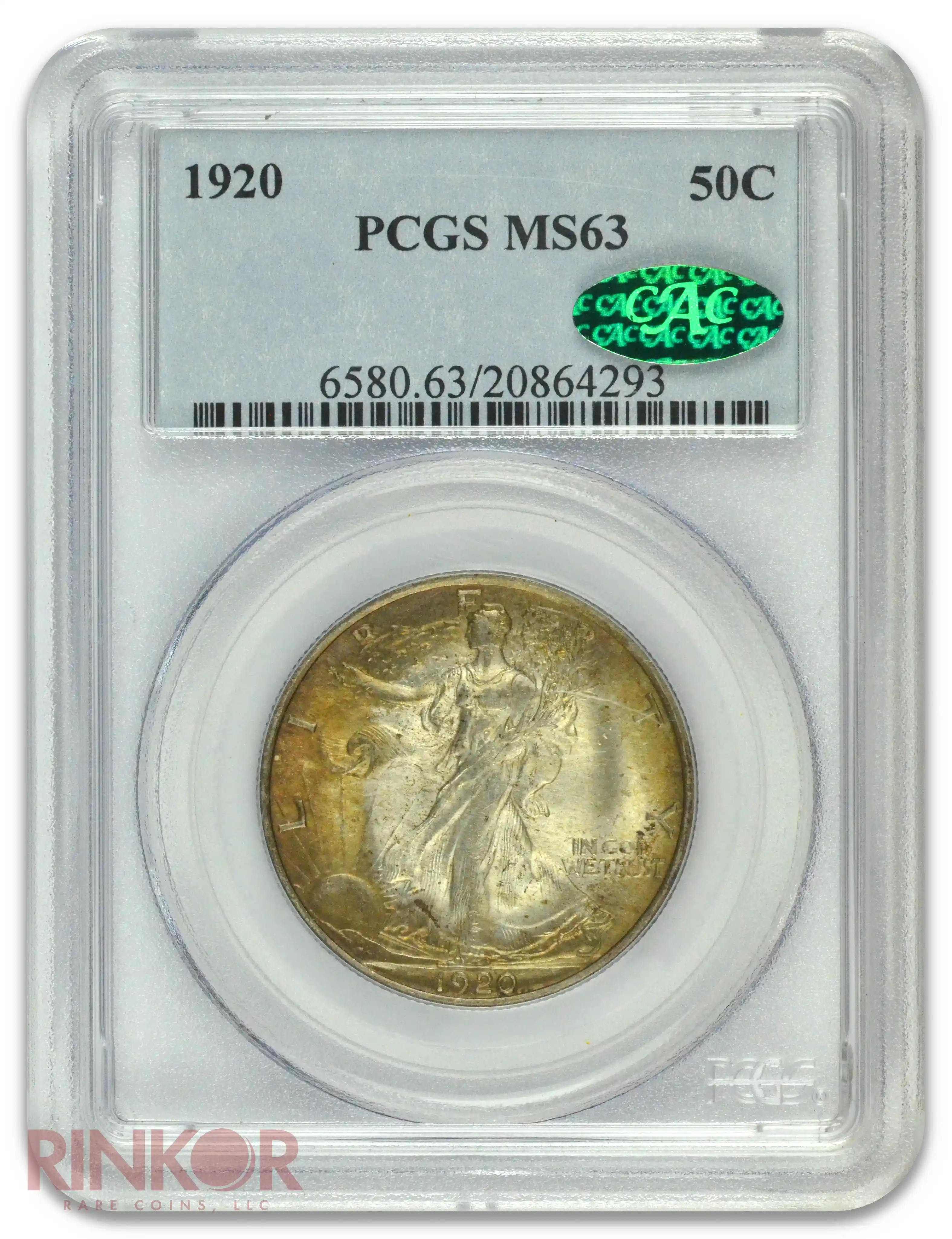 1920 Walking Liberty Half Dollar PCGS MS 63 CAC