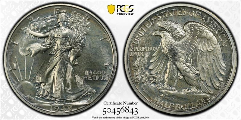 1942 50C PCGS PR 67 CAC