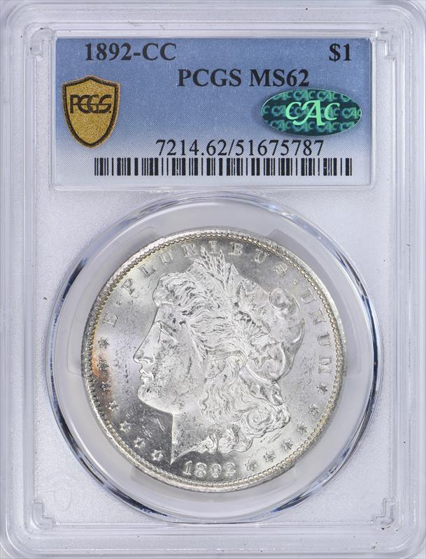 1892-CC $1 PCGS MS 62 CAC
