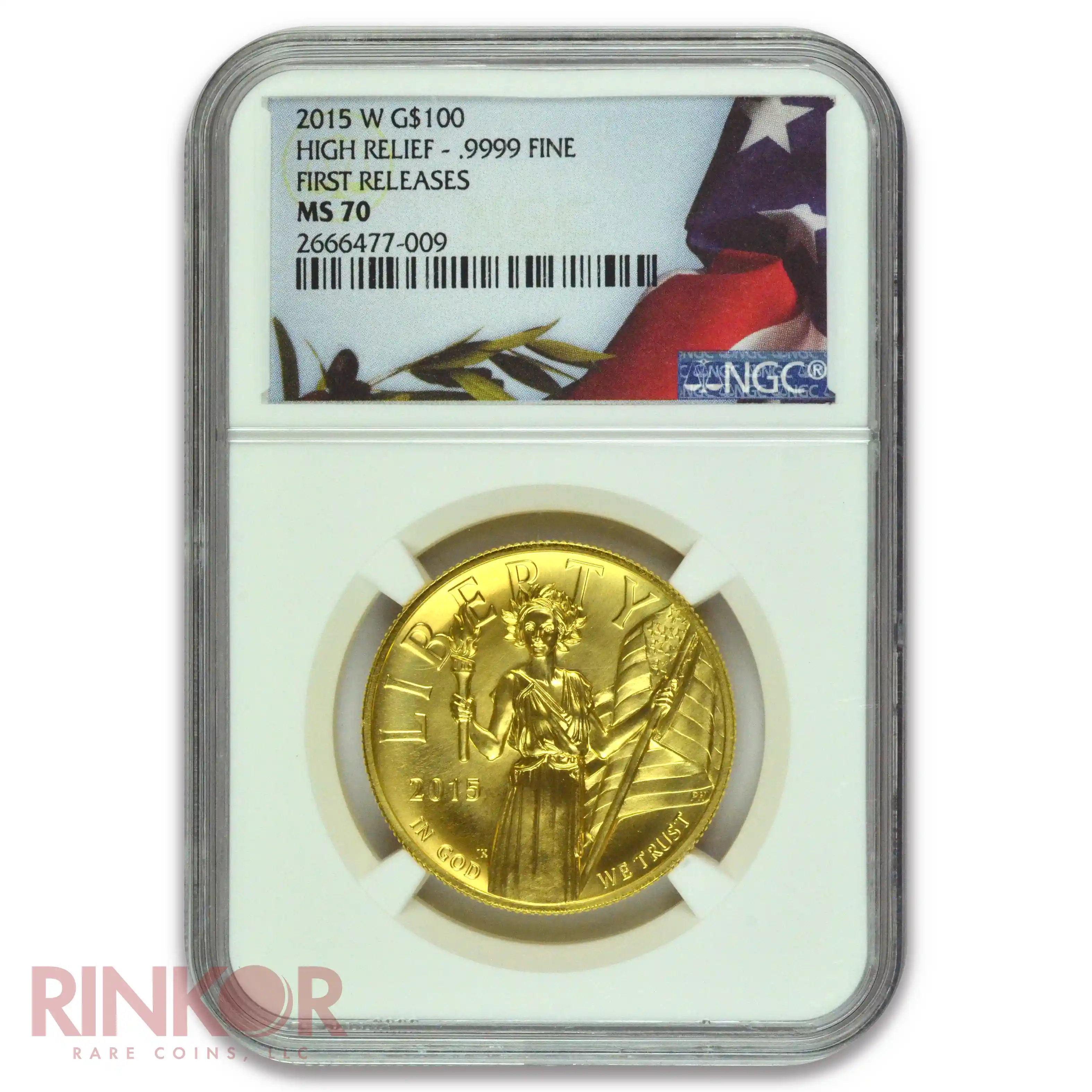2015-W 1oz American Liberty Gold High Relief First Releases NGC MS 70