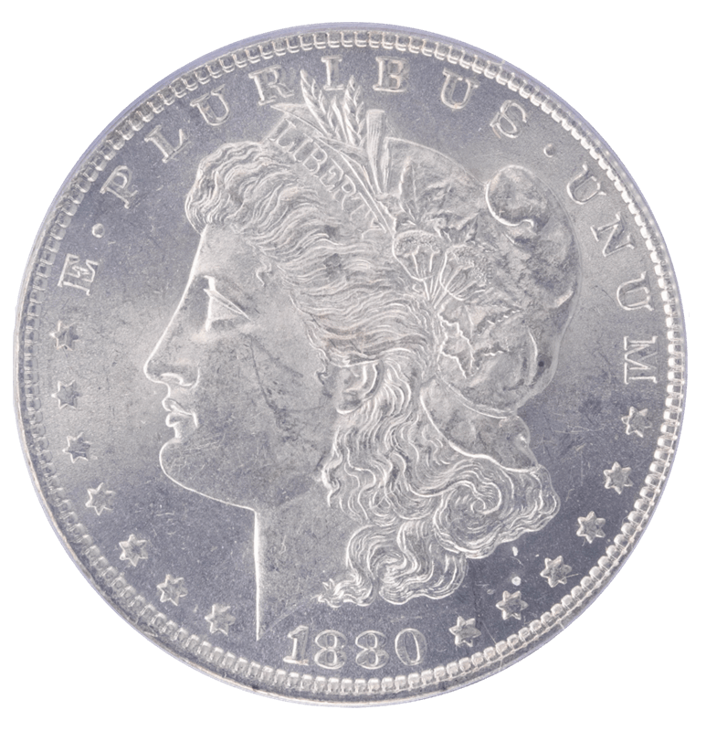 1880-O Morgan Silver Dollar $1 PCGS AU 58 