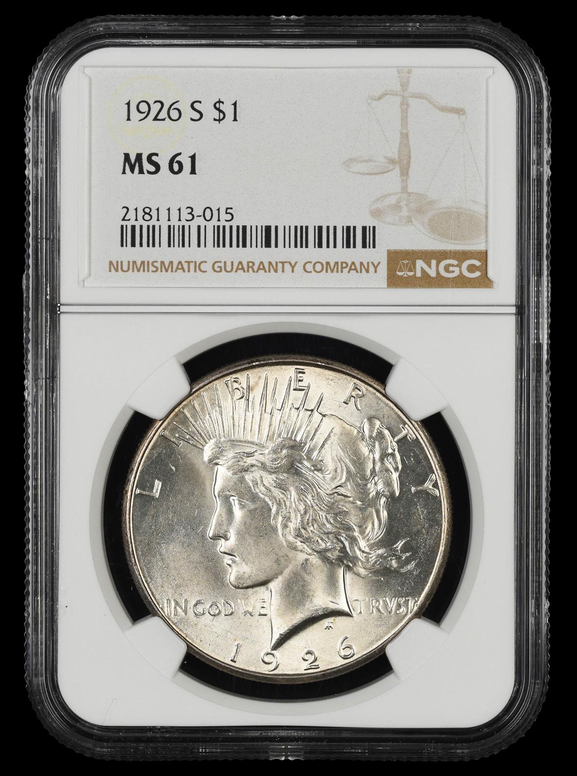 1926 S $1 NGC MS 61
