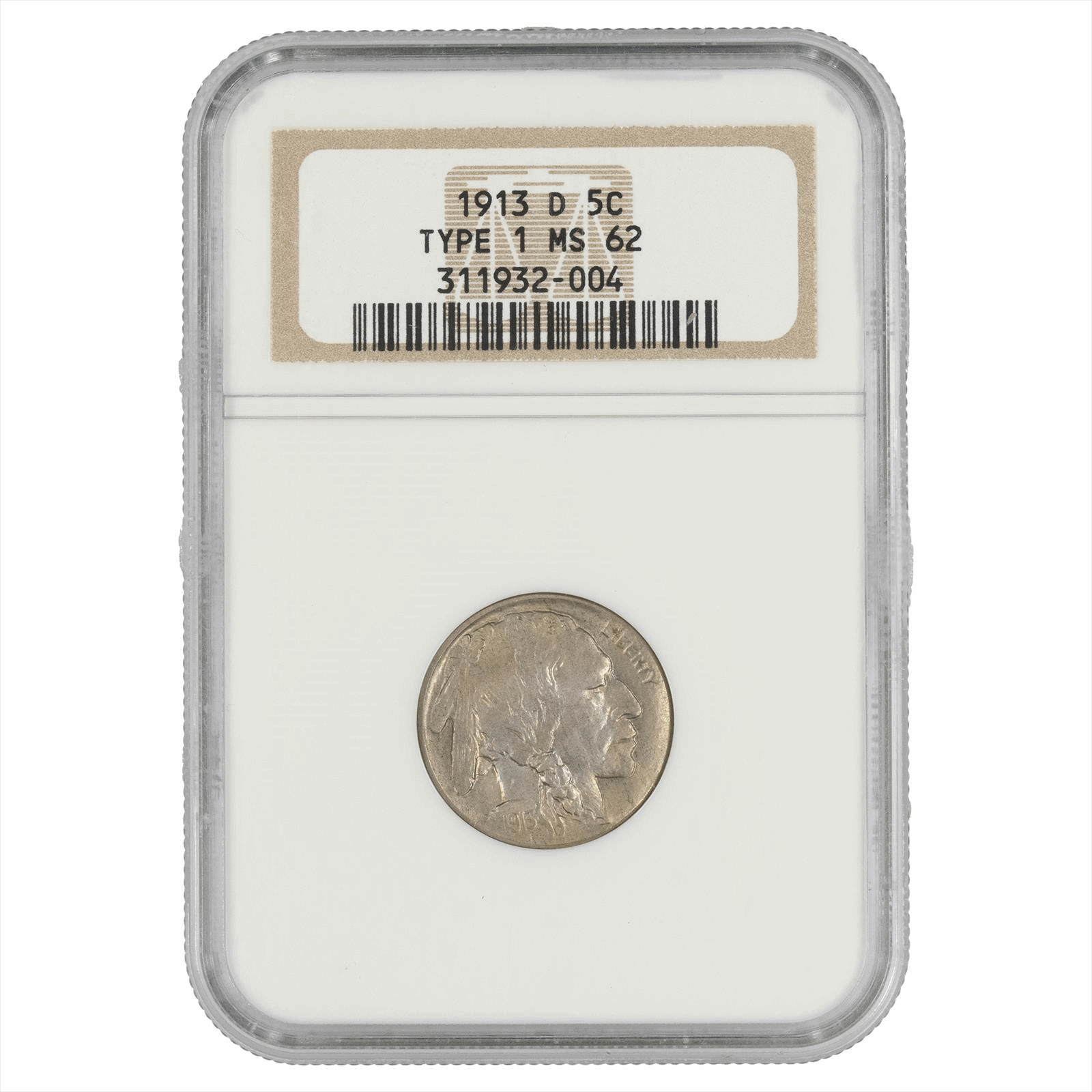 1913-D  Type 1 Buffalo Nickel NGC MS 62 