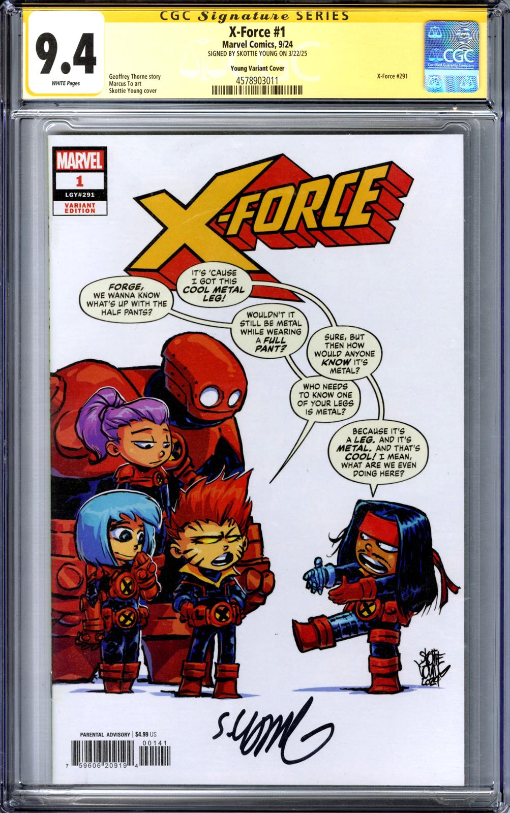 X-Force #1 Marvel Comics 9/24 Signed by Skottie Young CGC Signature Series 9.4