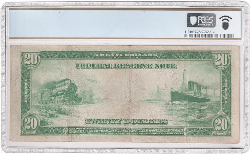 Fr. 976 1914 $20 Federal Reserve Note Cleveland PCGS VF25 