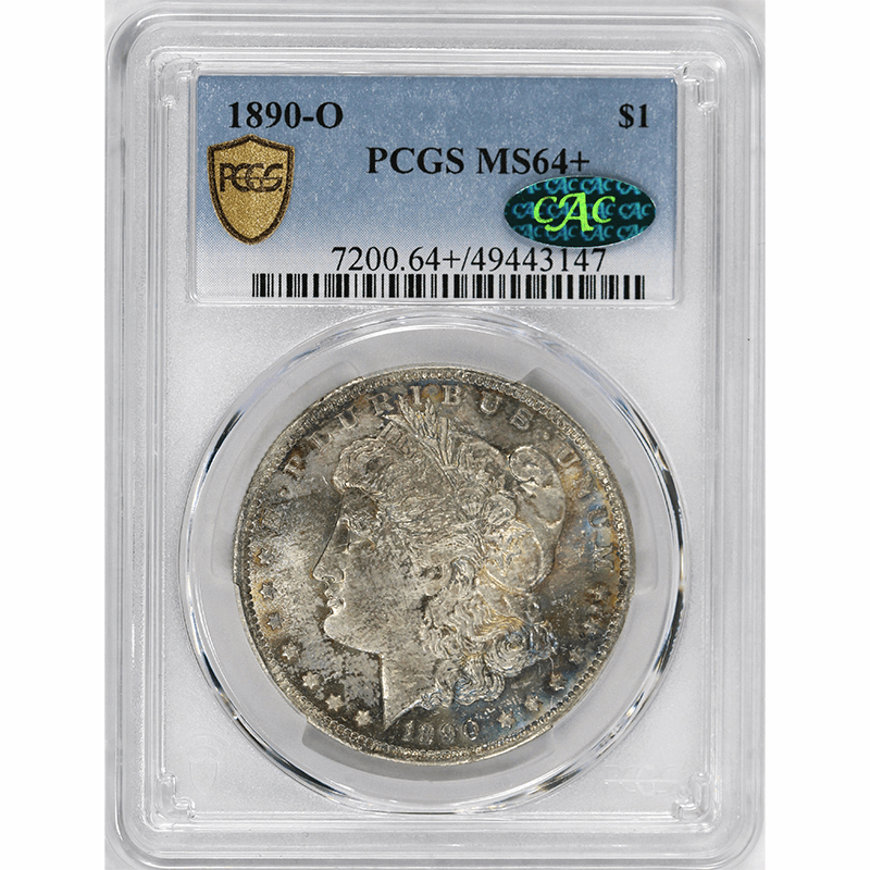 1890-O $1 Morgan Silver Dollar - PCGS MS64+ CAC - Excellent Toned Color