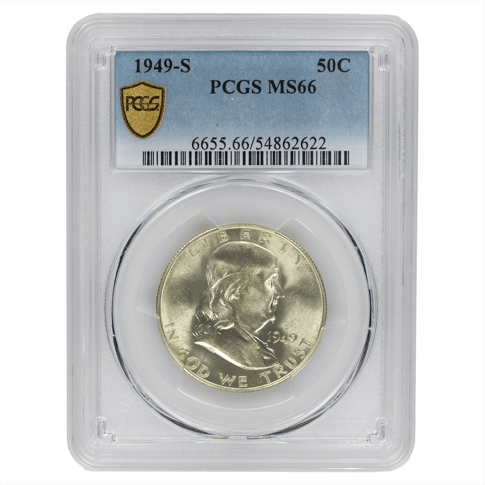 1949-S Franklin Half Dollar 50c - PCGS MS 66