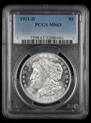 1921 D $1 PCGS MS63 MS63