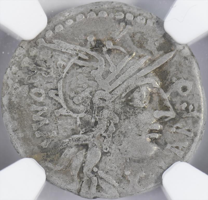 A Roman Republic Q. Fabius Labeo AR Denarius c. 124 BC NGC VF 