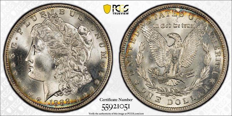 1888-O $1 PCGS MS 66