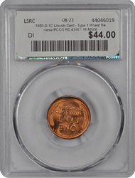 1950-D 1C Lincoln Cent - Type 1 Wheat Reverse PCGS RD #3461-16 MS66