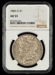 1886 O $1 NGC AU-53