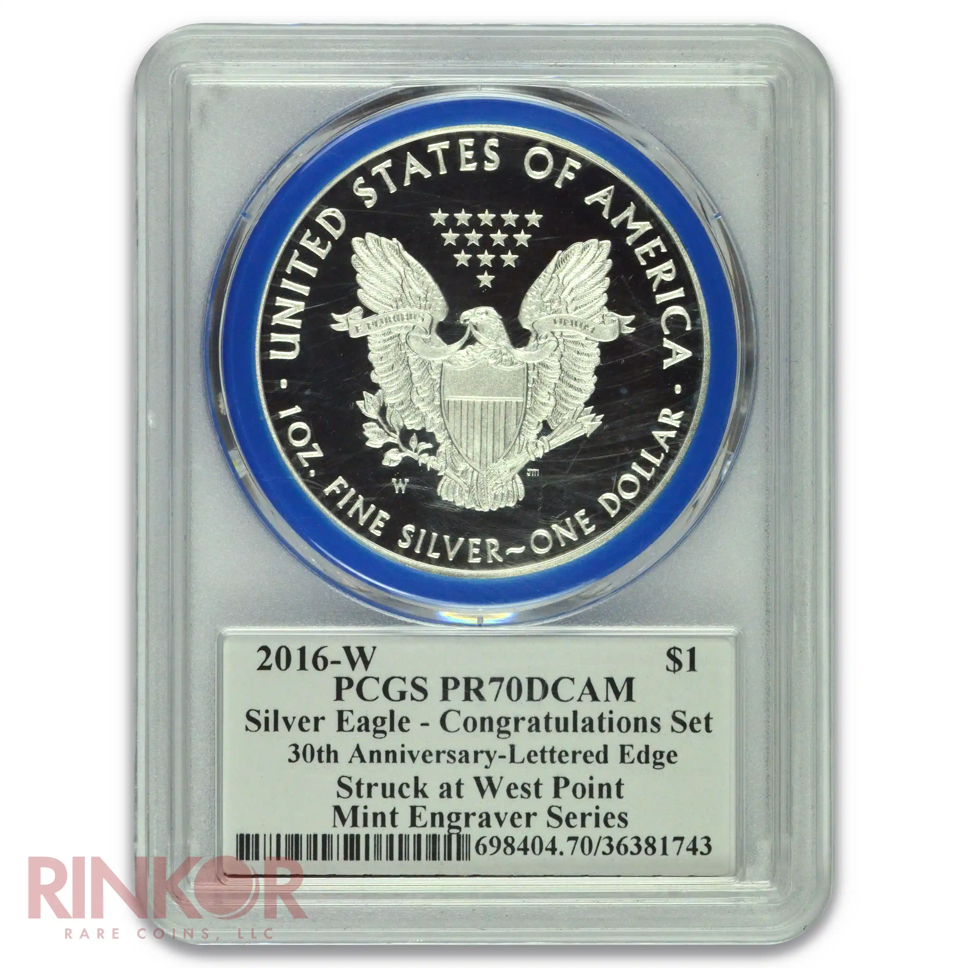 2016-W Congratulations Set 1oz Silver American Eagle Mercanti Sig PCGS PR 70