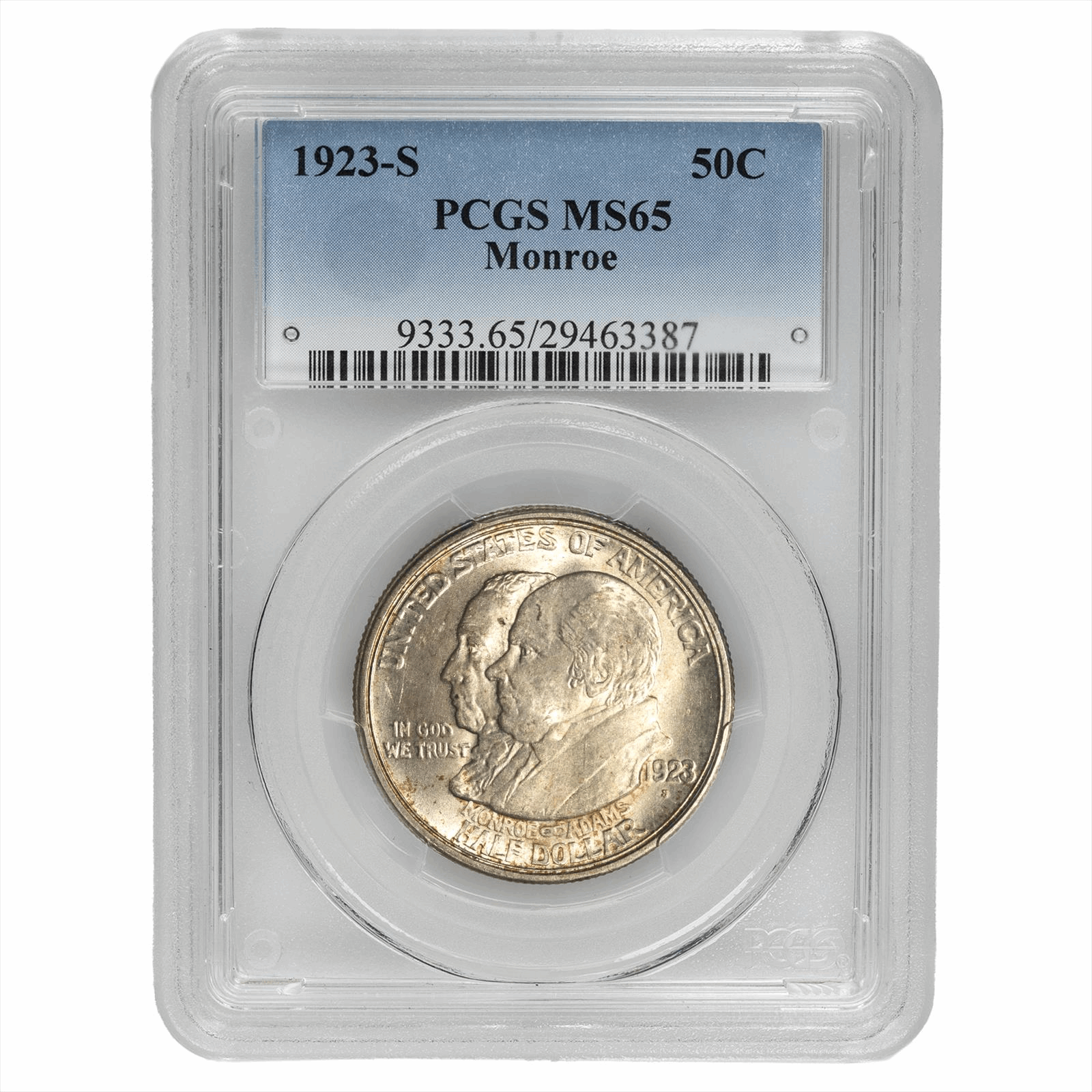 1923S Monroe Half Dollar 50C PCGS MS 65