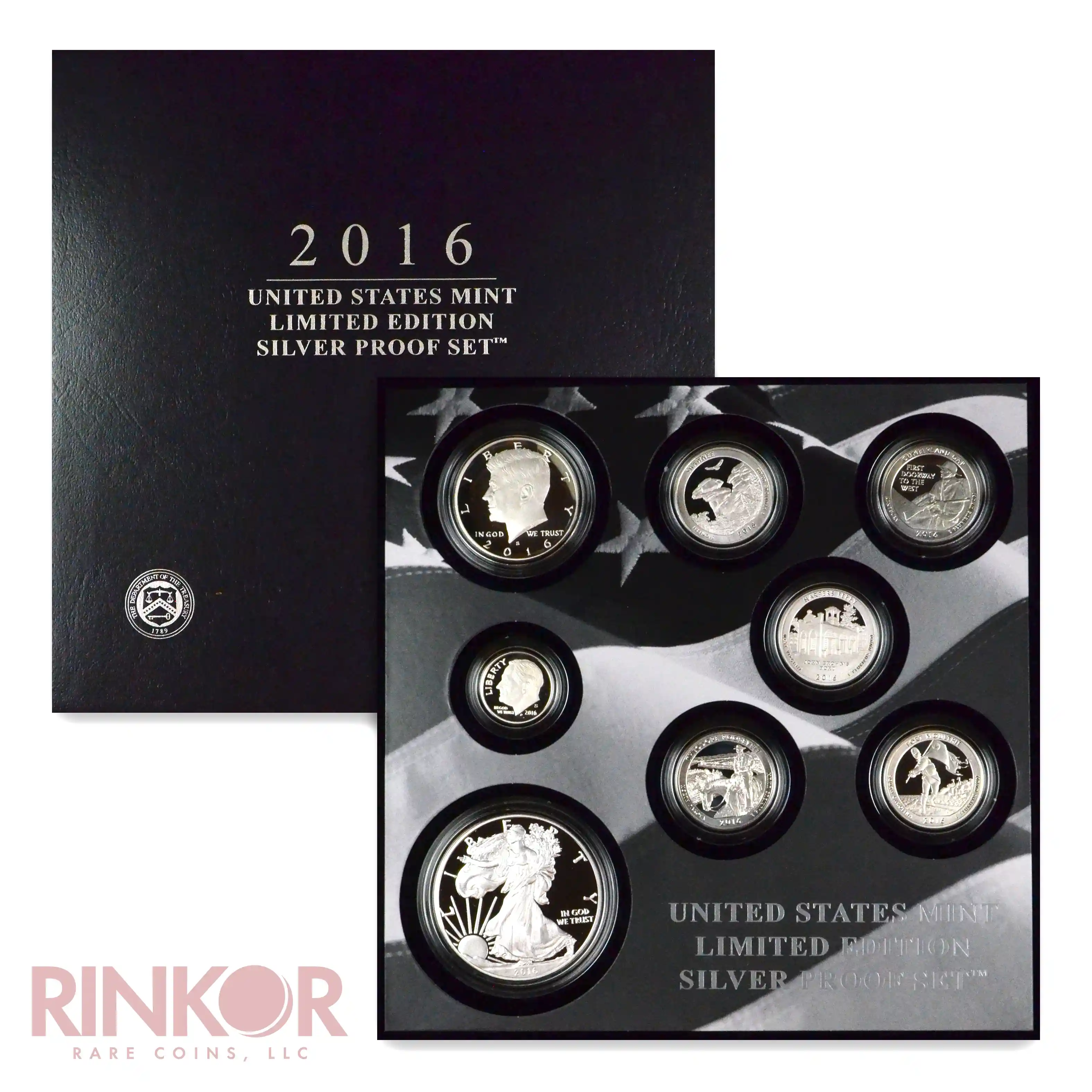 2016-S Limited Edition 8-Coin Silver Proof Set Box and CoA