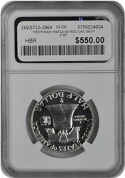 1953 Franklin Half Dollar NGC CAC (99) PF 67