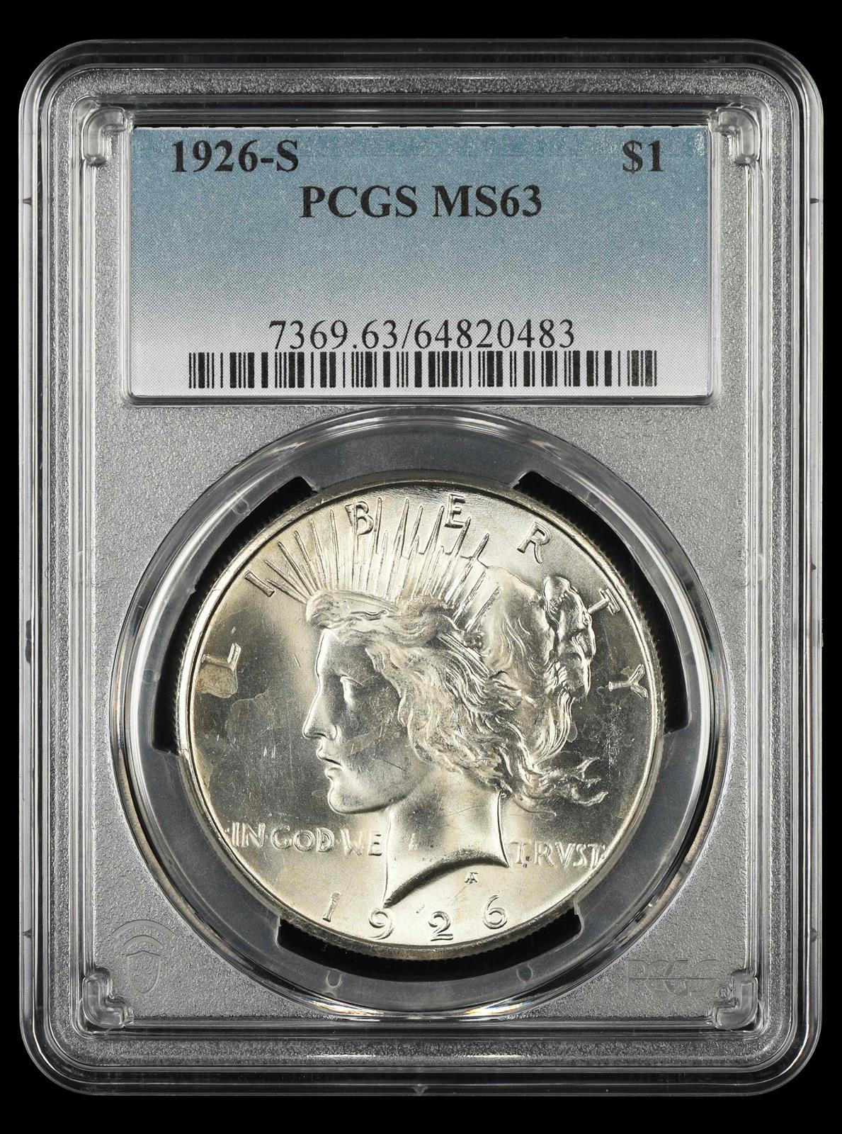 1926-S $1 PCGS MS 63