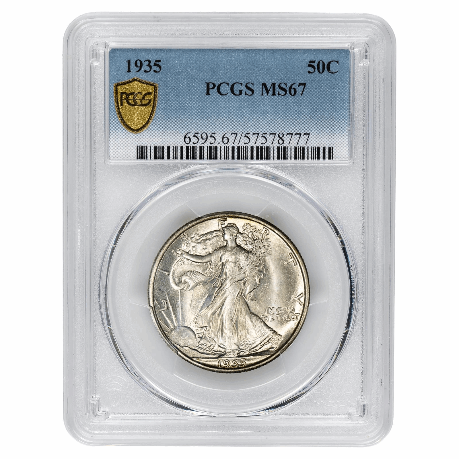 1935 Walking Liberty Half Dollar 50C PCGS MS 67