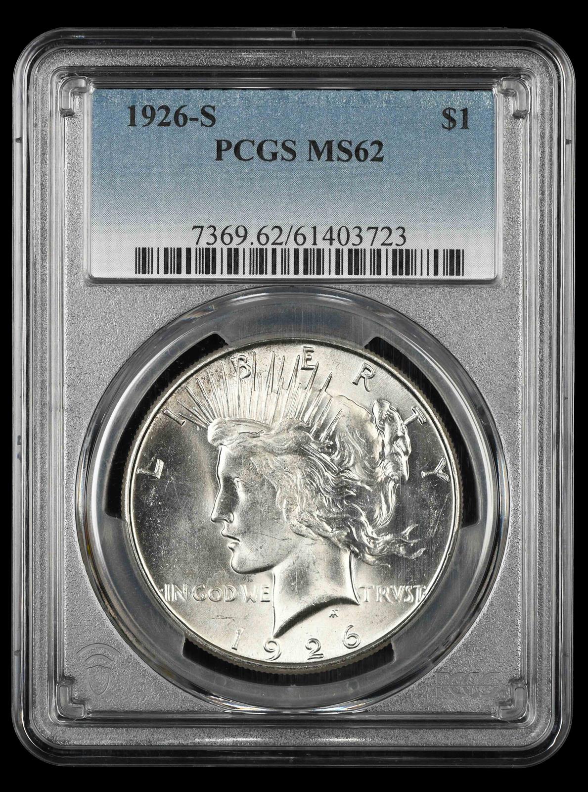 1926-S $1 PCGS MS 62