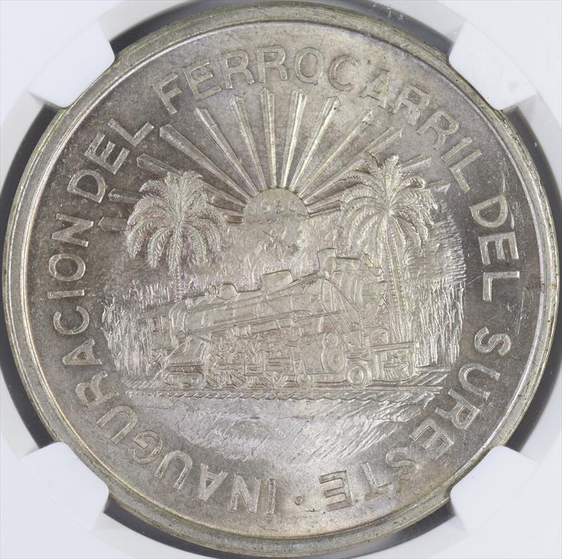 1950 Mexico 5 Peso NGC MS66 