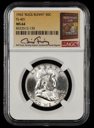 1963 Bugs Bunny 50c FS-401 Bill Fivaz Signature Label NGC  MS64