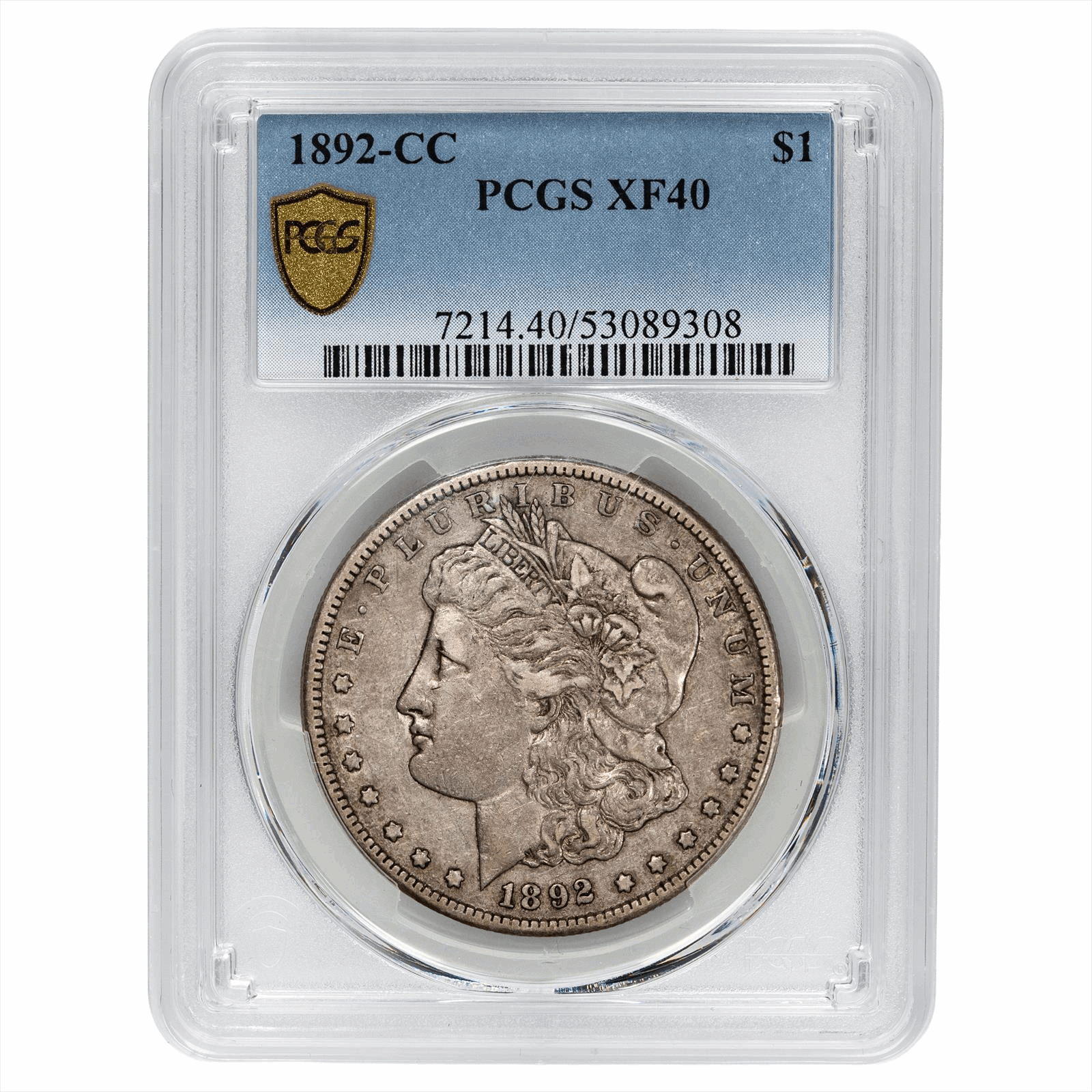 1892-CC Morgan Silver Dollar $1 PCGS XF 40