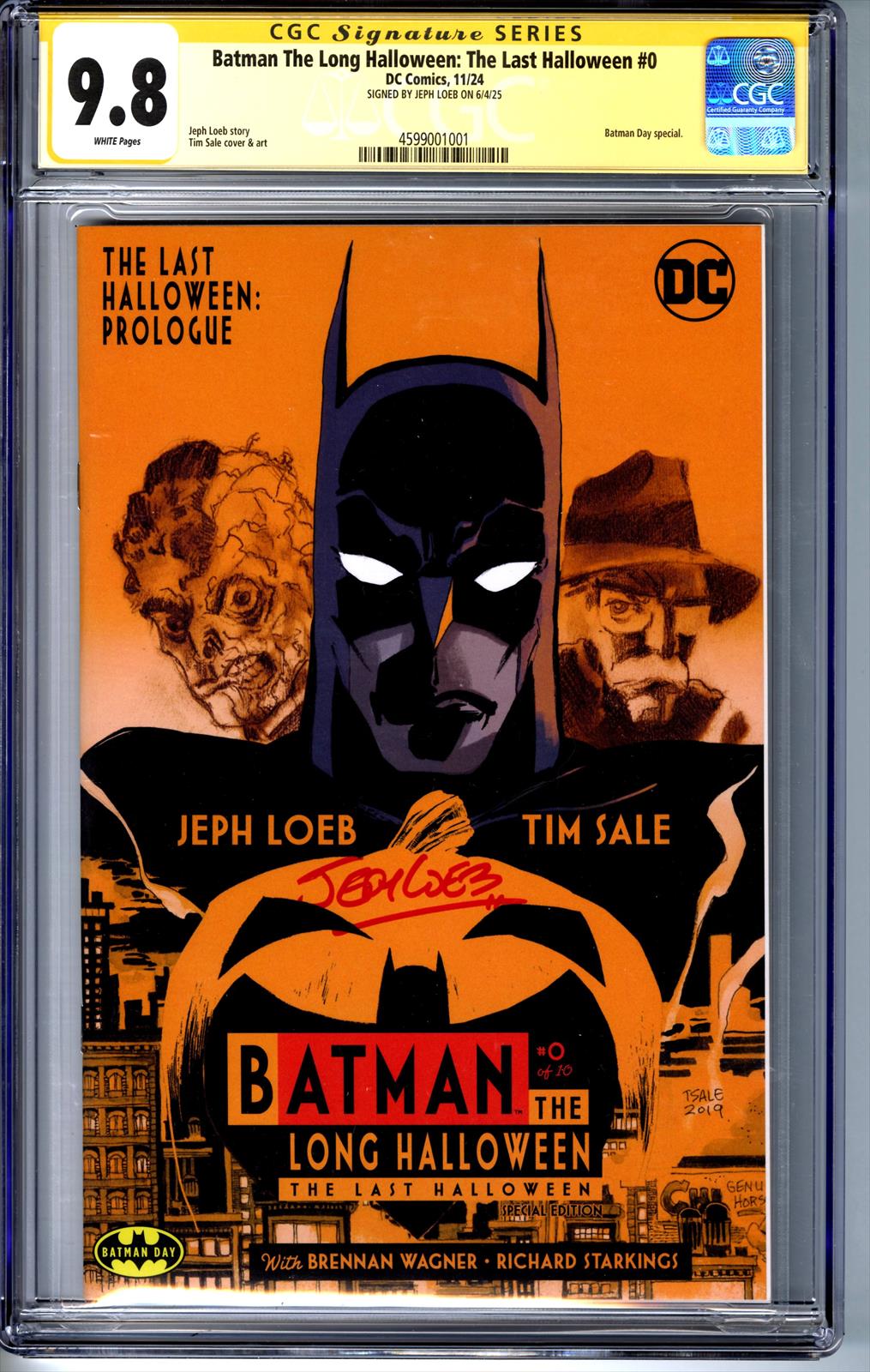 Batman The Long Halloween: The Last Halloween #0 CGC 9.8 Signature Series Signed by Jeph Loeb (Batman Day Special) 