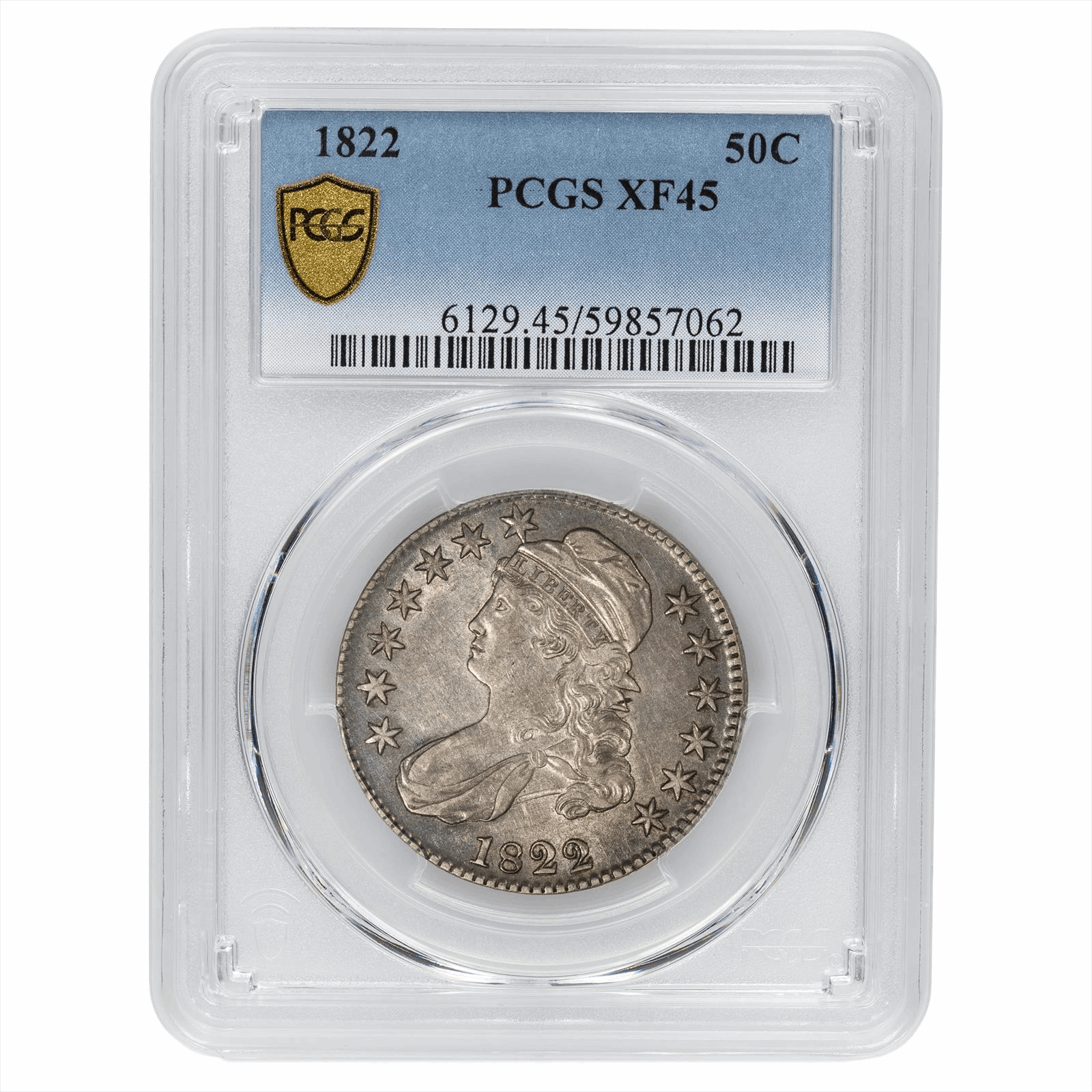 1822 Capped Bust Half Dollar 50C PCGS XF 45