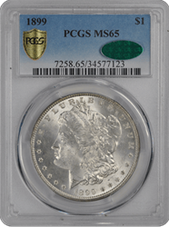 1899 $1 Morgan Dollar PCGS  CAC #3315-6 MS65