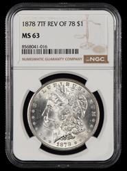 1878 7Tf Rev Of 78 $1 NGC MS 63