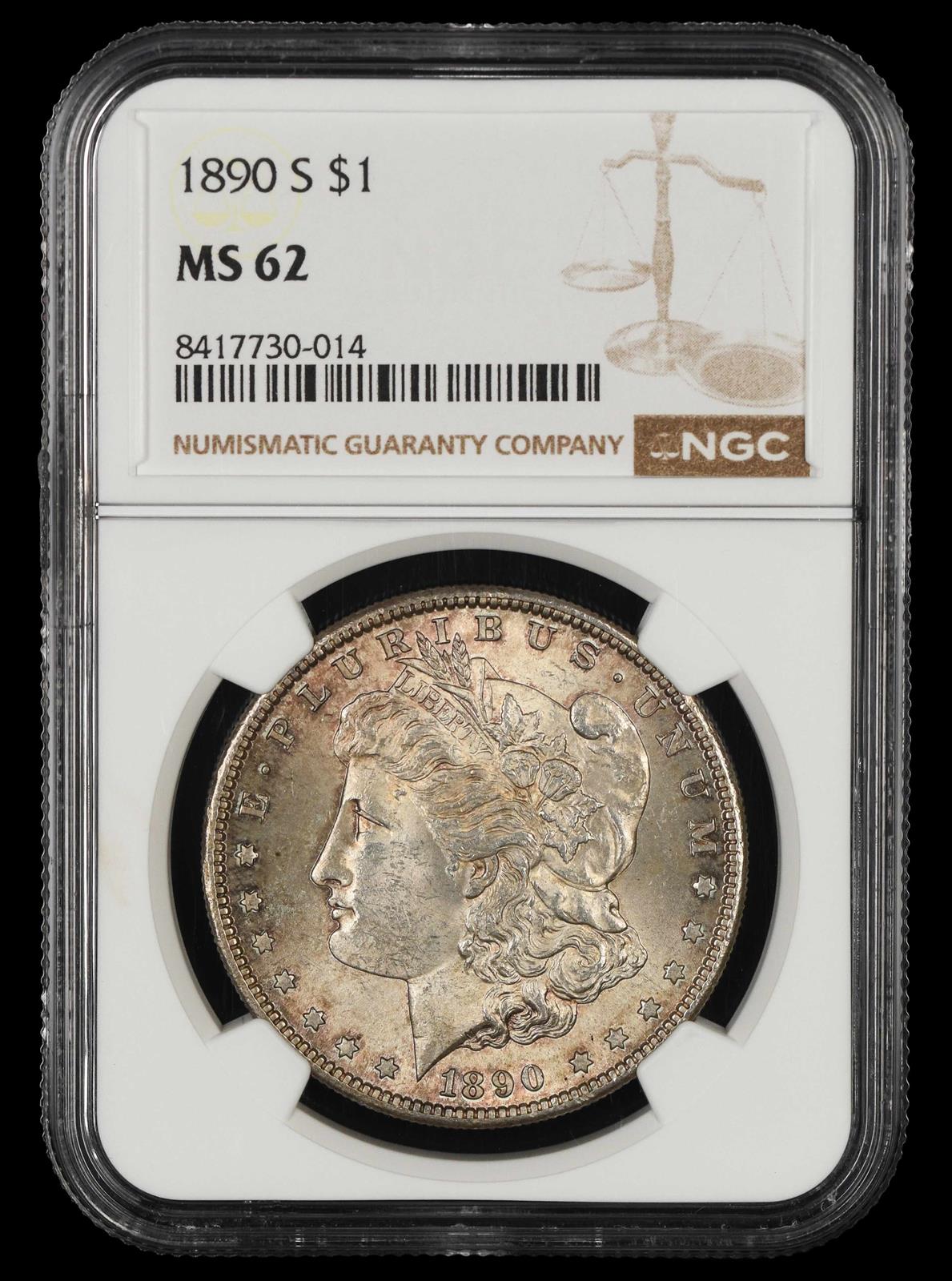 1890 S $1 NGC MS62