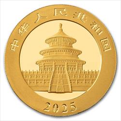 2025 100 Yaun 8 Gram Chinese Gold Panda, BU 