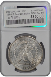 1884 S  Morgan Dollar NGC AU-55