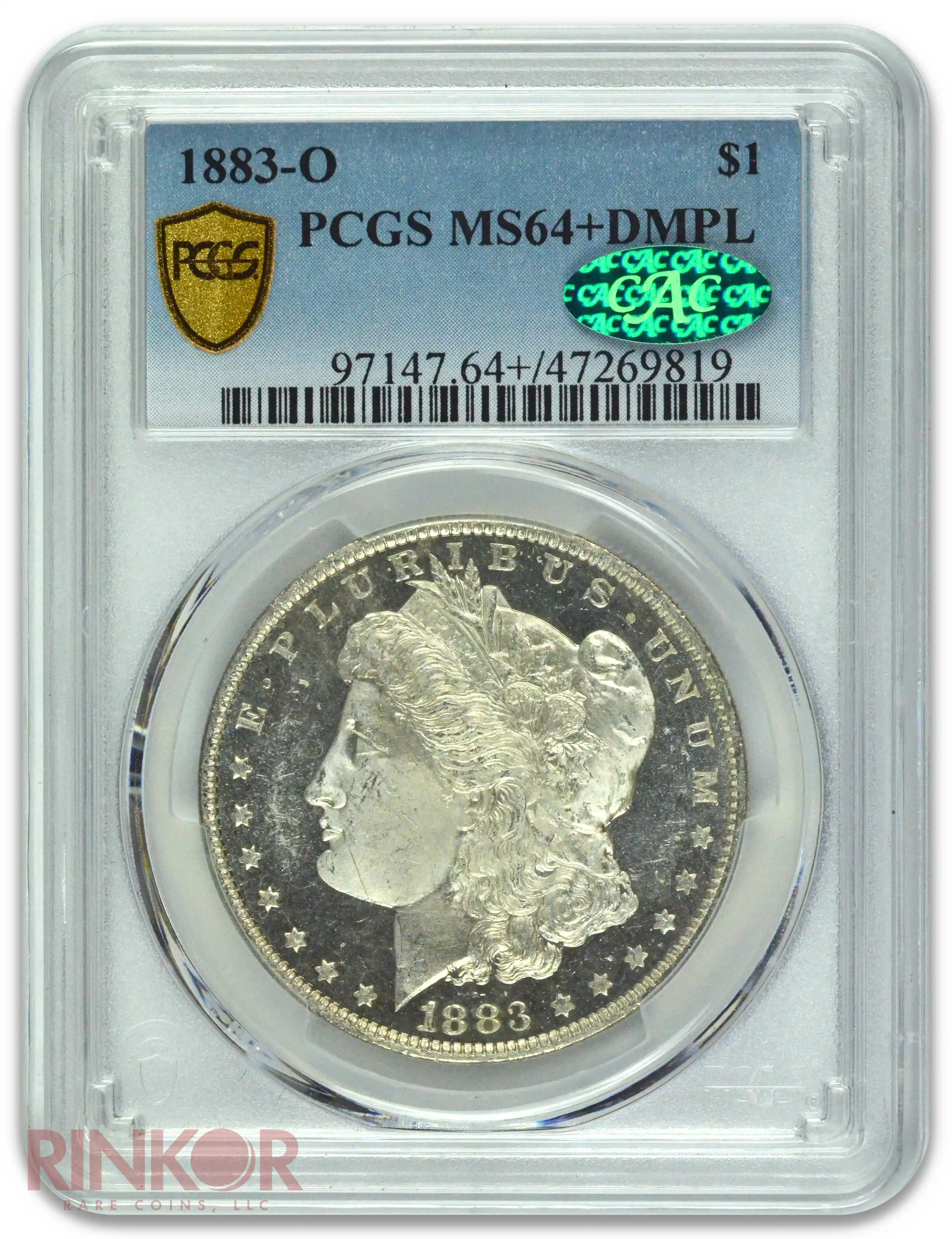 1883-O $1 Morgan Dollar PCGS MS 64+ DMPL CAC