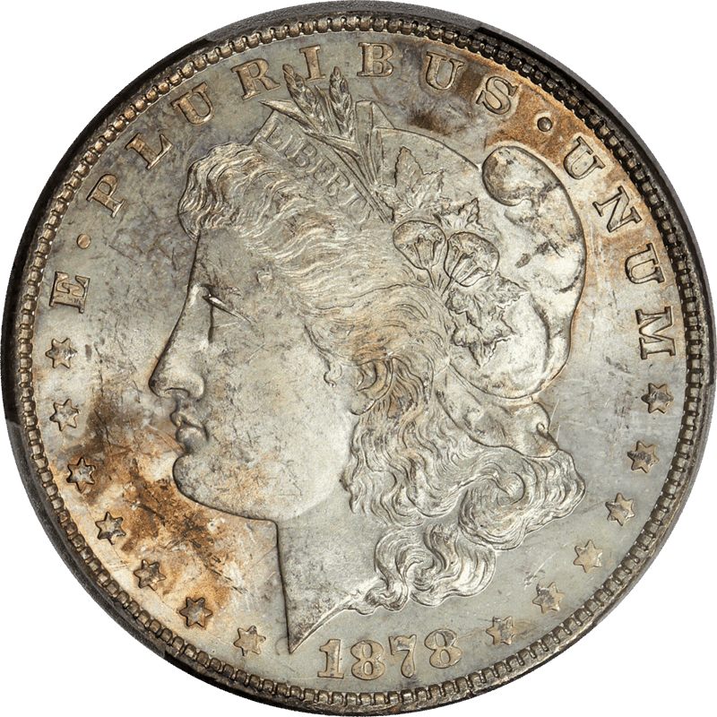 1878 7/8TF Morgan Silver Dollar $1, PCGS MS 64 Weak VAM 41C 7/4 Clash
