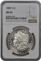 1880 S  Morgan Dollar NGC MS 63