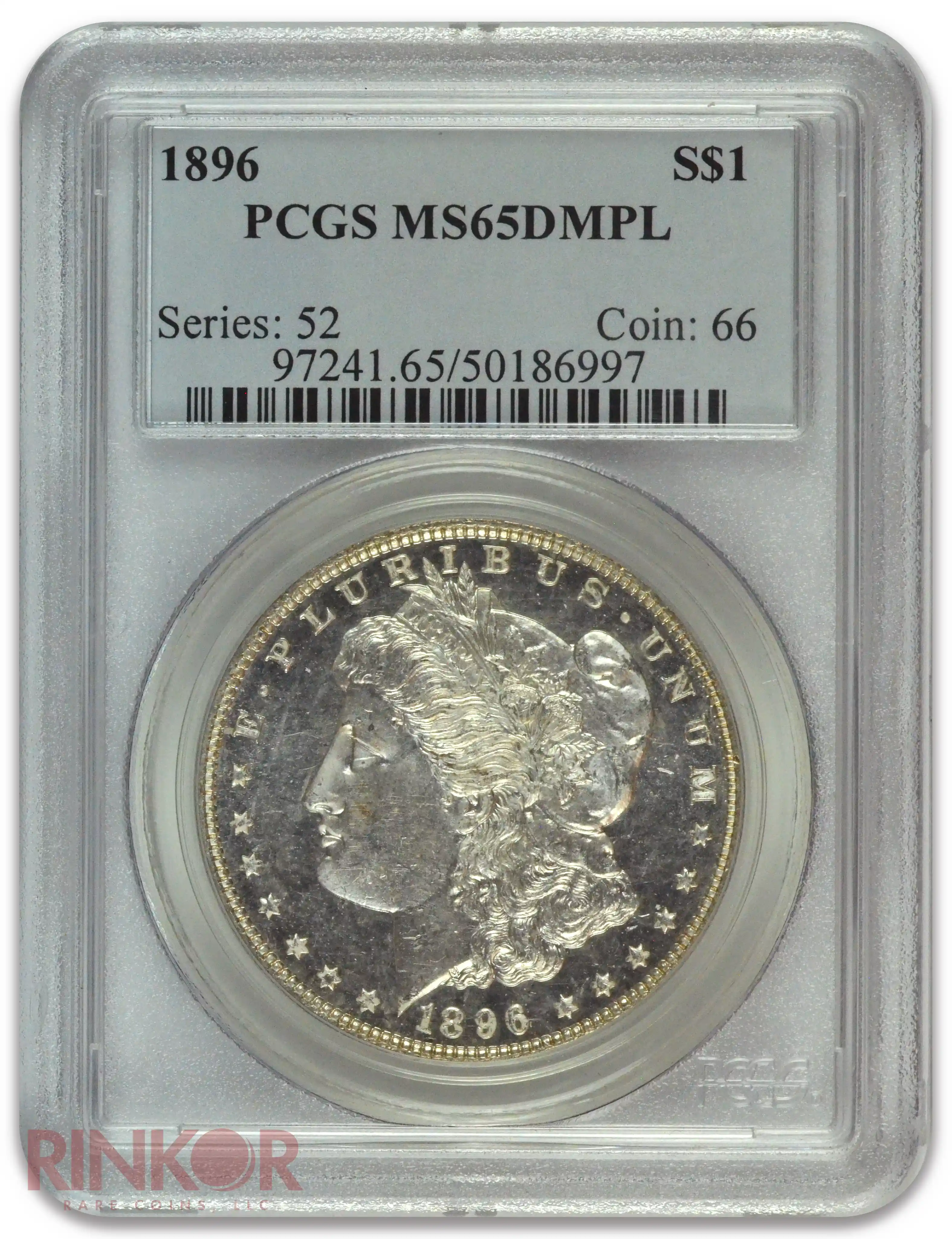1896 $1 Morgan Dollar PCGS MS 65 DMPL