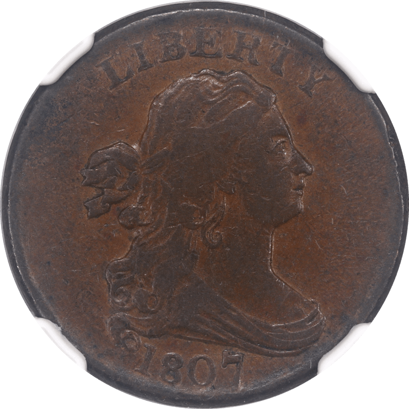 1807 Draped Bust Half Cent 1c NGC XF 45 - Nice Original Coin