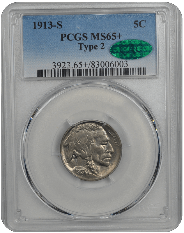 1913-S  Type 2 Buffalo PCGS CAC MS 65+