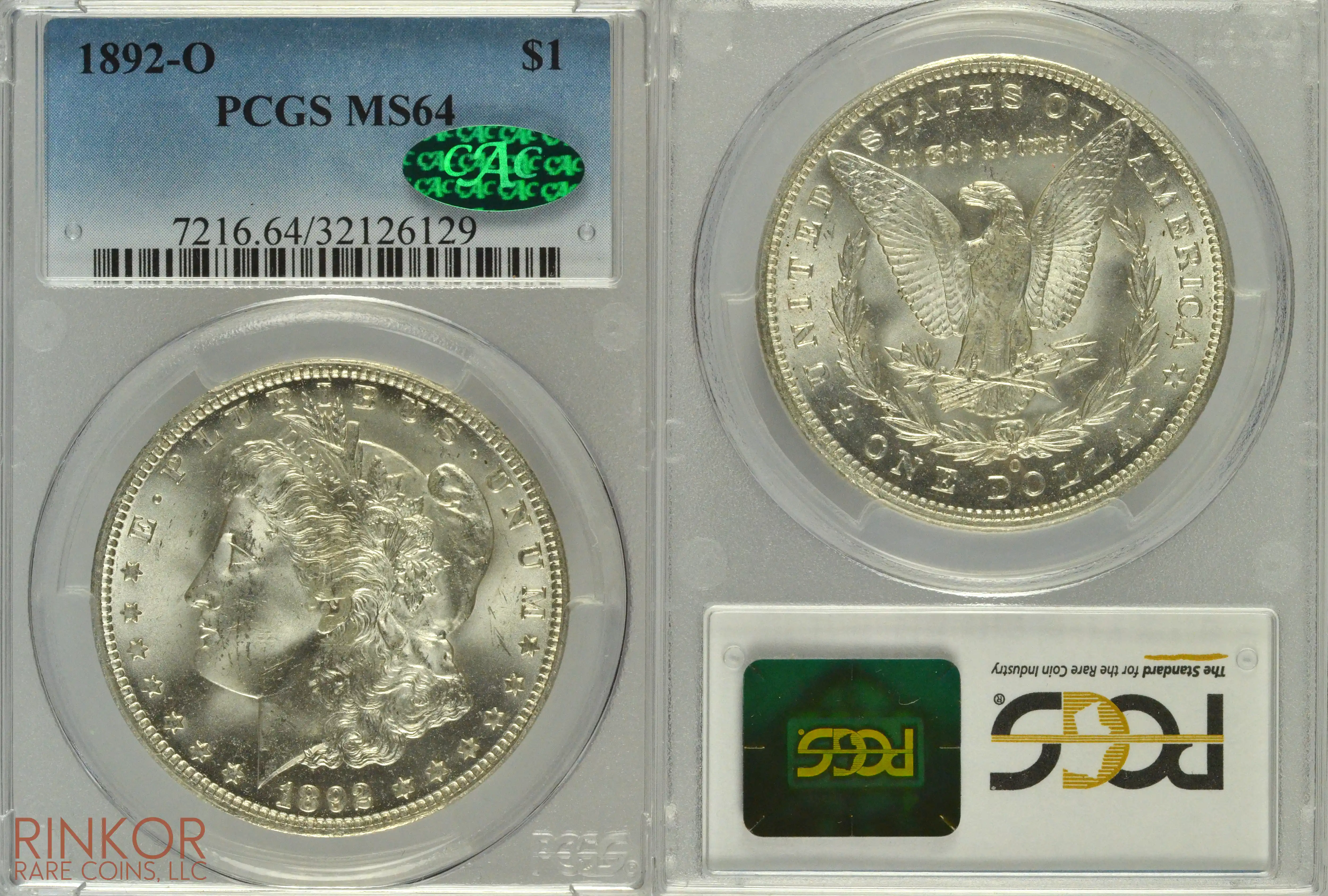1892-O $1 PCGS MS 64 CAC