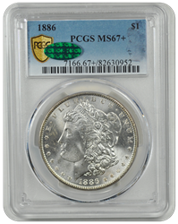 1886 Morgan PCGS CAC MS 67+ 