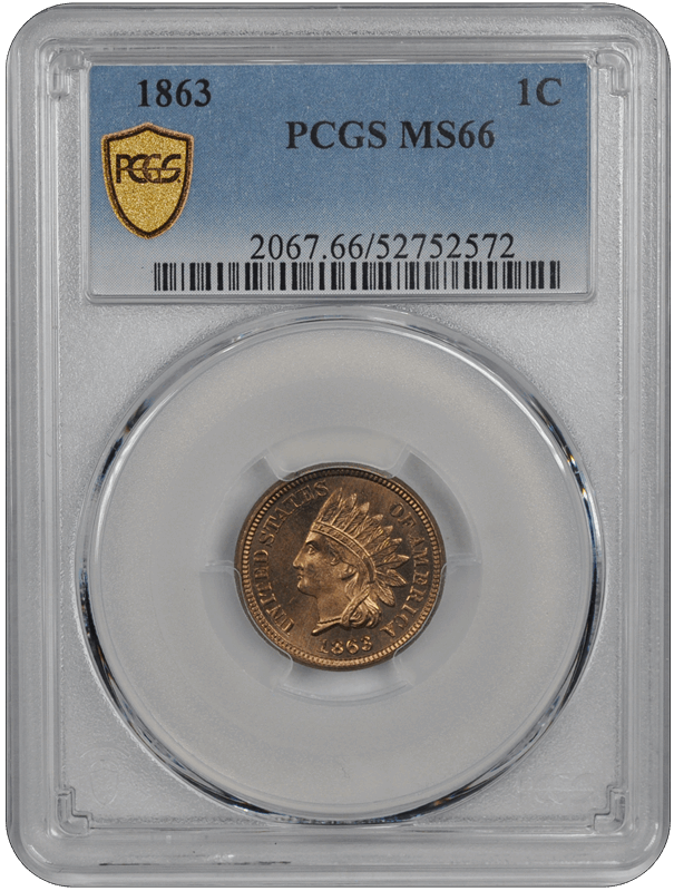 1863 Indian Head PCGS MS 66