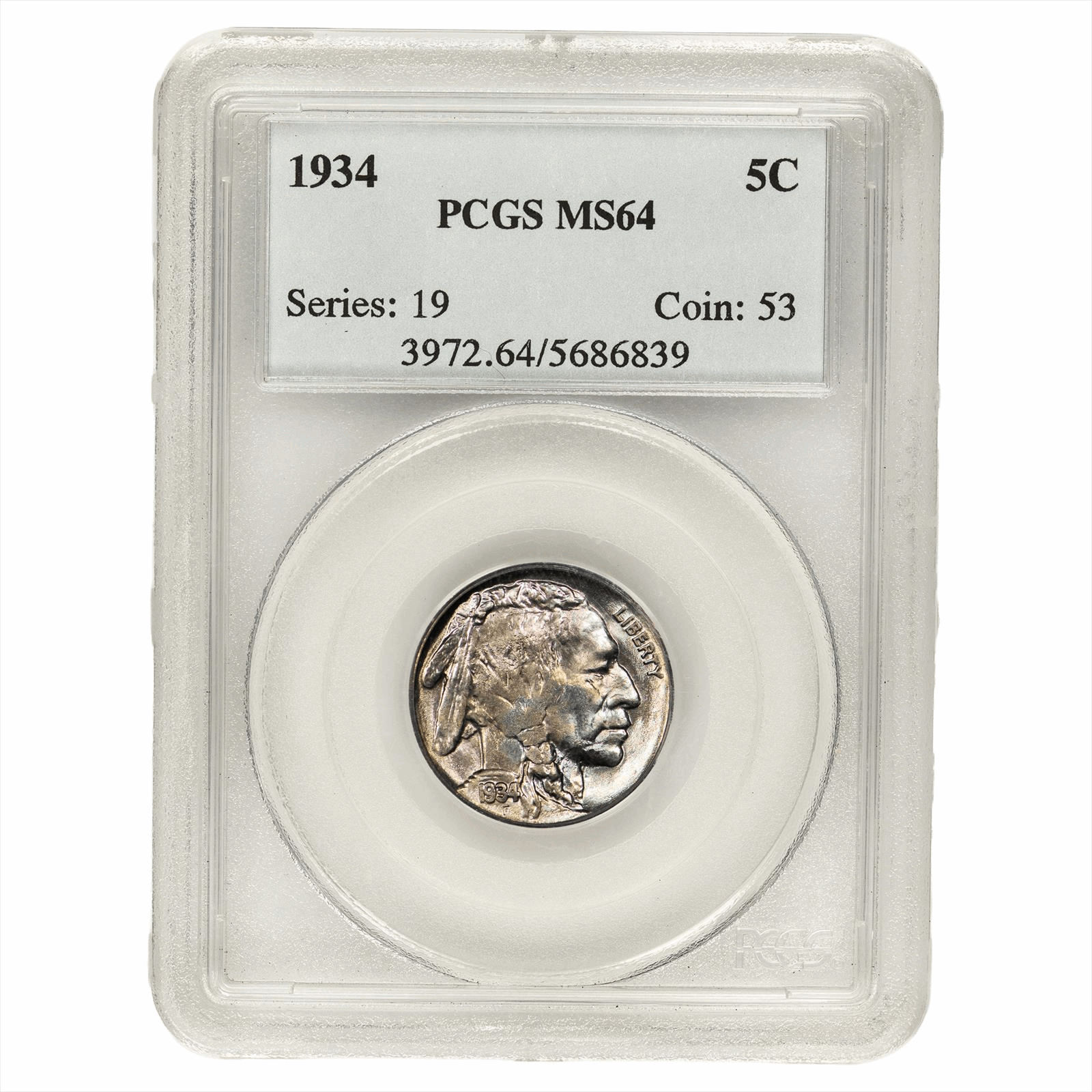 1934 Buffalo Nickel 5C PCGS MS 64 