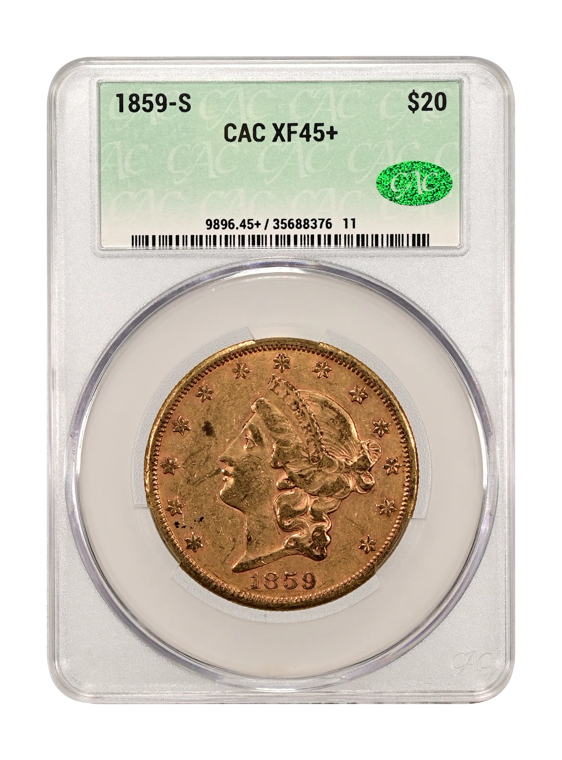 1859-S  $20 CACG XF45+