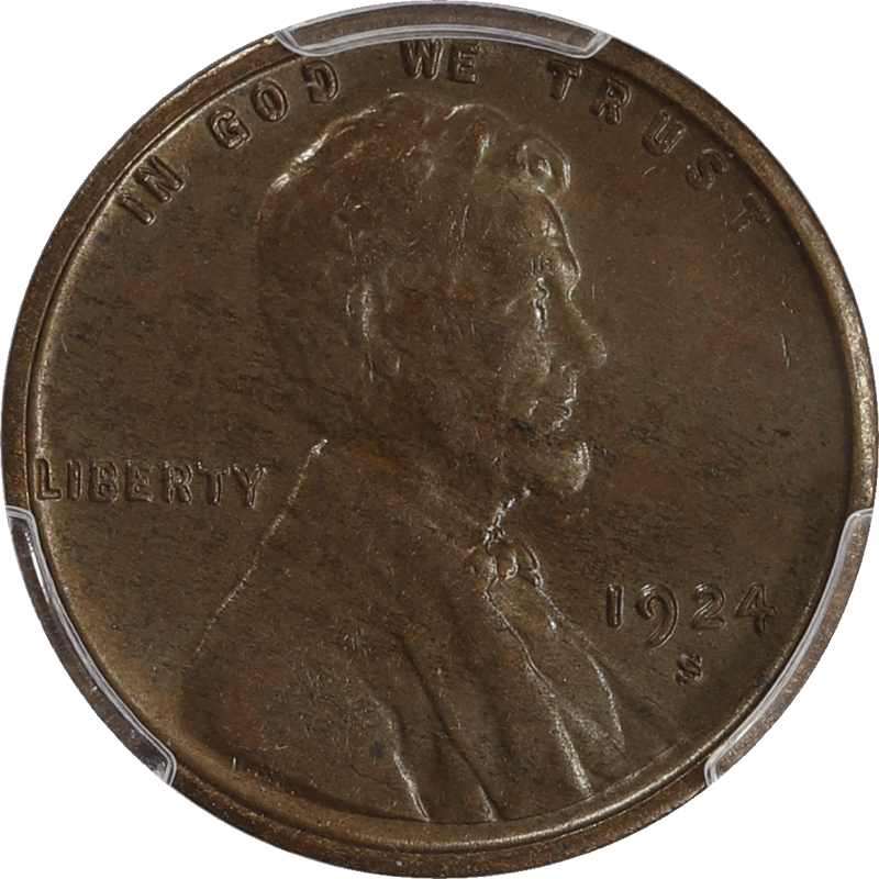 1924-S Lincoln Wheat Cent 1C PCGS MS 62 BN